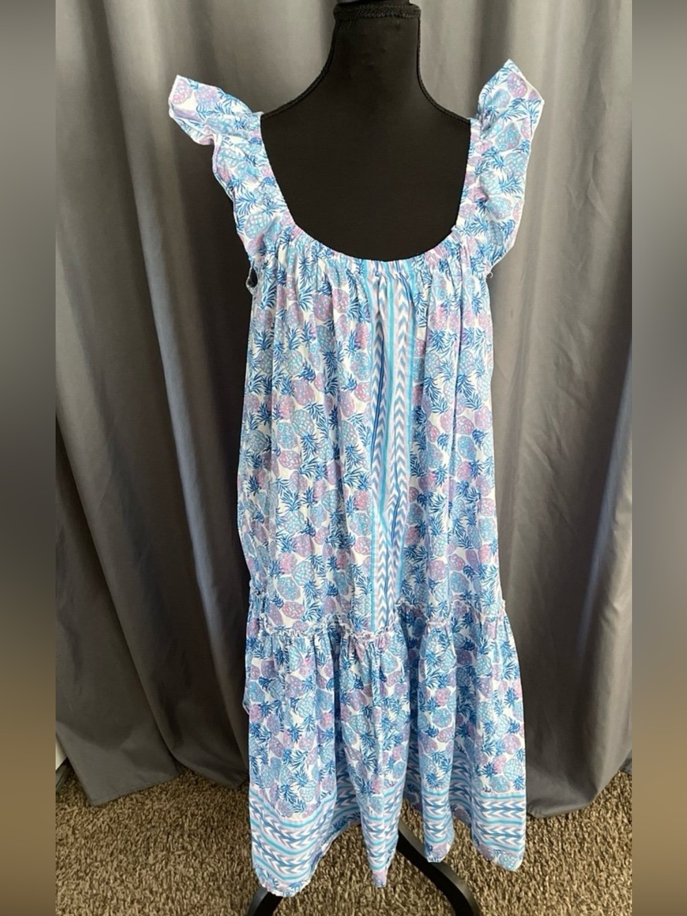 simply southern NWOT pineapple print midi dress XXL